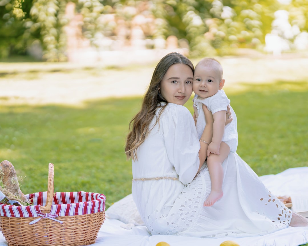 Mother and child at picnic