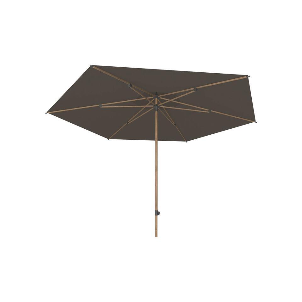 4-Seasons stokparasol Azzurro 300 cm - Woodlook/charcoal van Leen Bakker