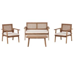 ARENELLA - Loungeset 4-zits - Lichtbeige - Acaciahout van Leen Bakker