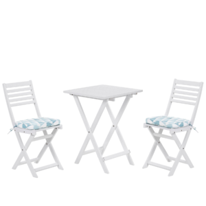 Beliani Bistroset Fiji Wit Blauw 60x60x84 Cm van Praxis