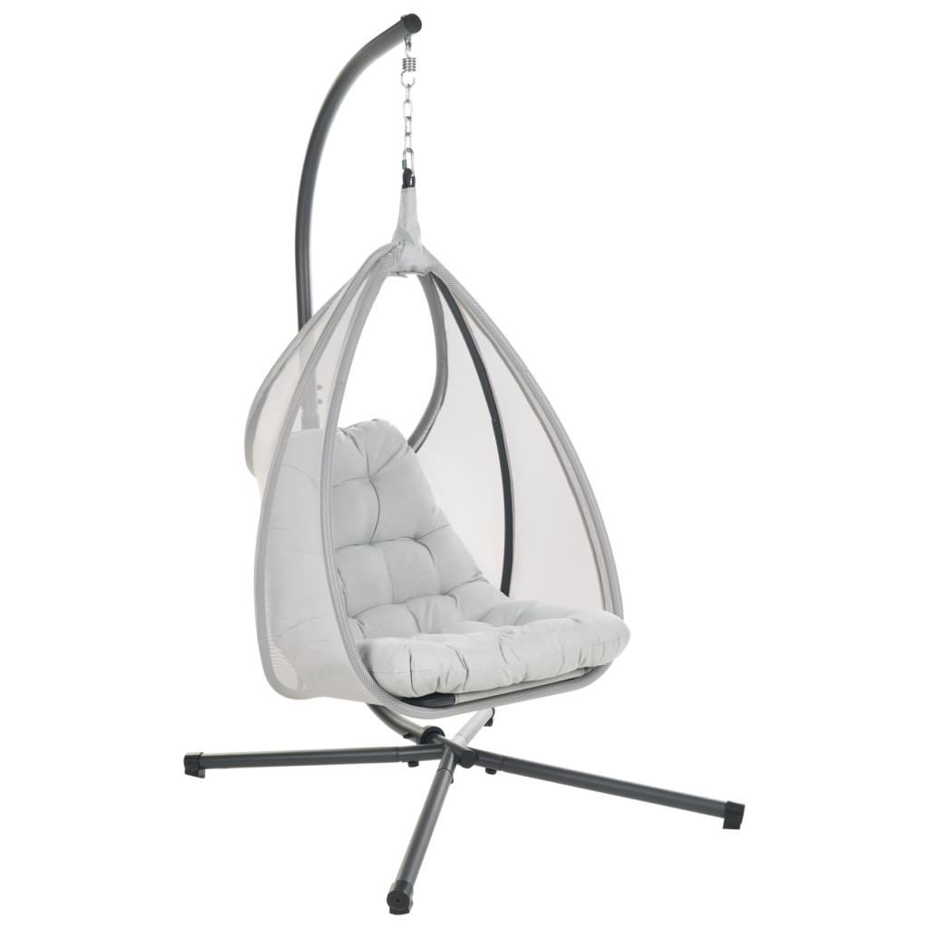 Beliani Hangstoel Met Standaard Avegno Grijs 136x98x195 Cm van Praxis
