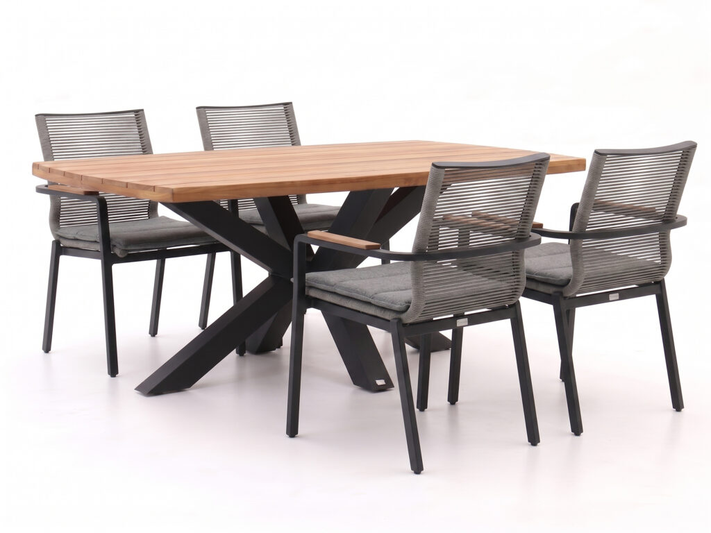Bellagio Marudo/Induno Deens Ovaal 180cm dining tuinset 5-delig stapelbaar van Kees Smit