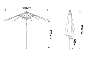 Camello Valerio stokparasol 3m (excl. voet) van Tuinmeubelshop