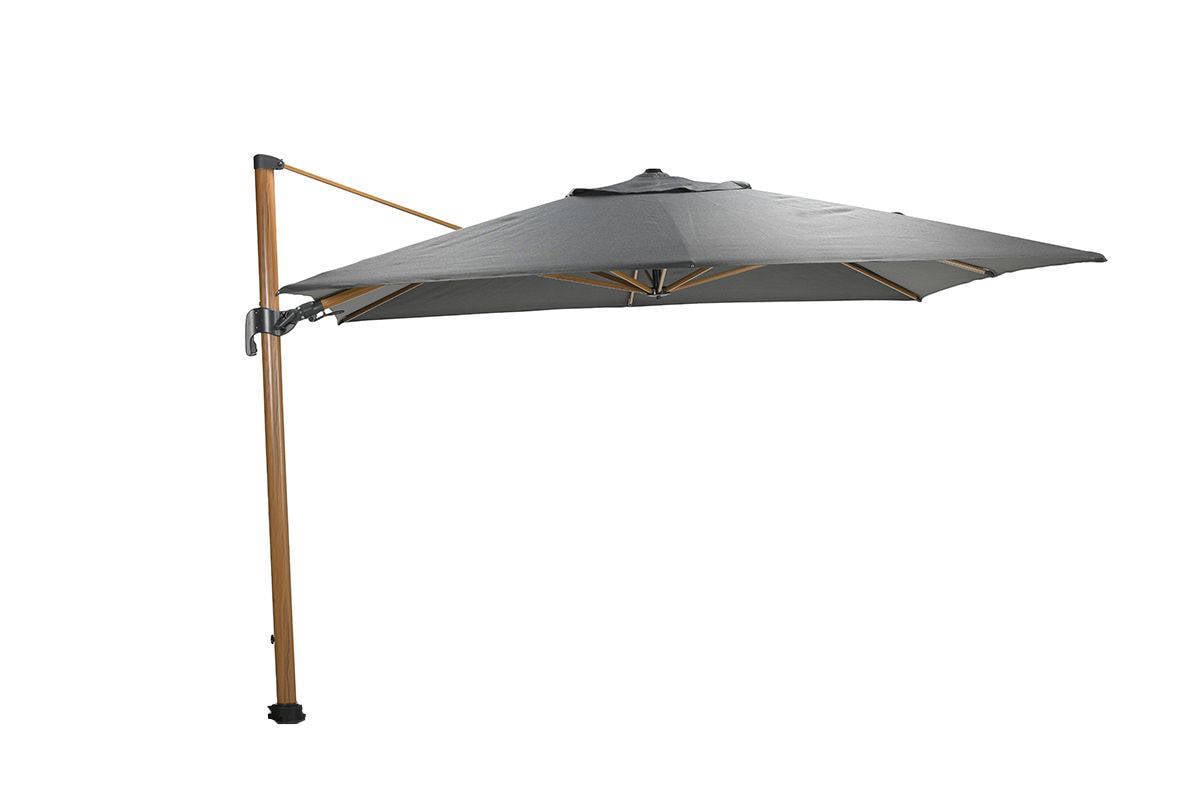 Garden Impressions Hawaii Big Pole parasol - 350x350 cm) - teak look - royal antraciet van wehkamp