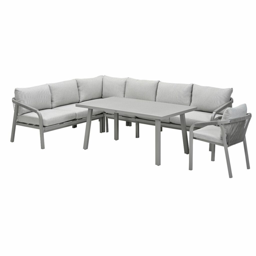 Garden Impressions Lounge Dining Set R Tarera Taupe - 6-delig - Incl Stoel van Praxis