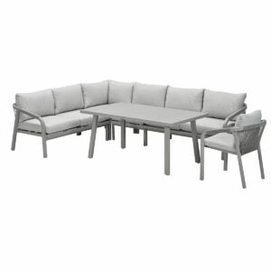 Garden Impressions Lounge Dining Set R Tarera Taupe - 6-delig - Incl Stoel van Praxis