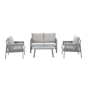 Garden Impressions Loungeset Kreta 4-delig - Taupe van Praxis
