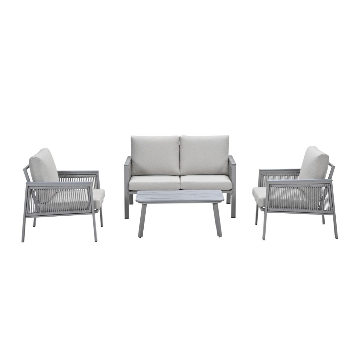 Garden Impressions Loungeset Kreta 4-delig - Taupe van Praxis