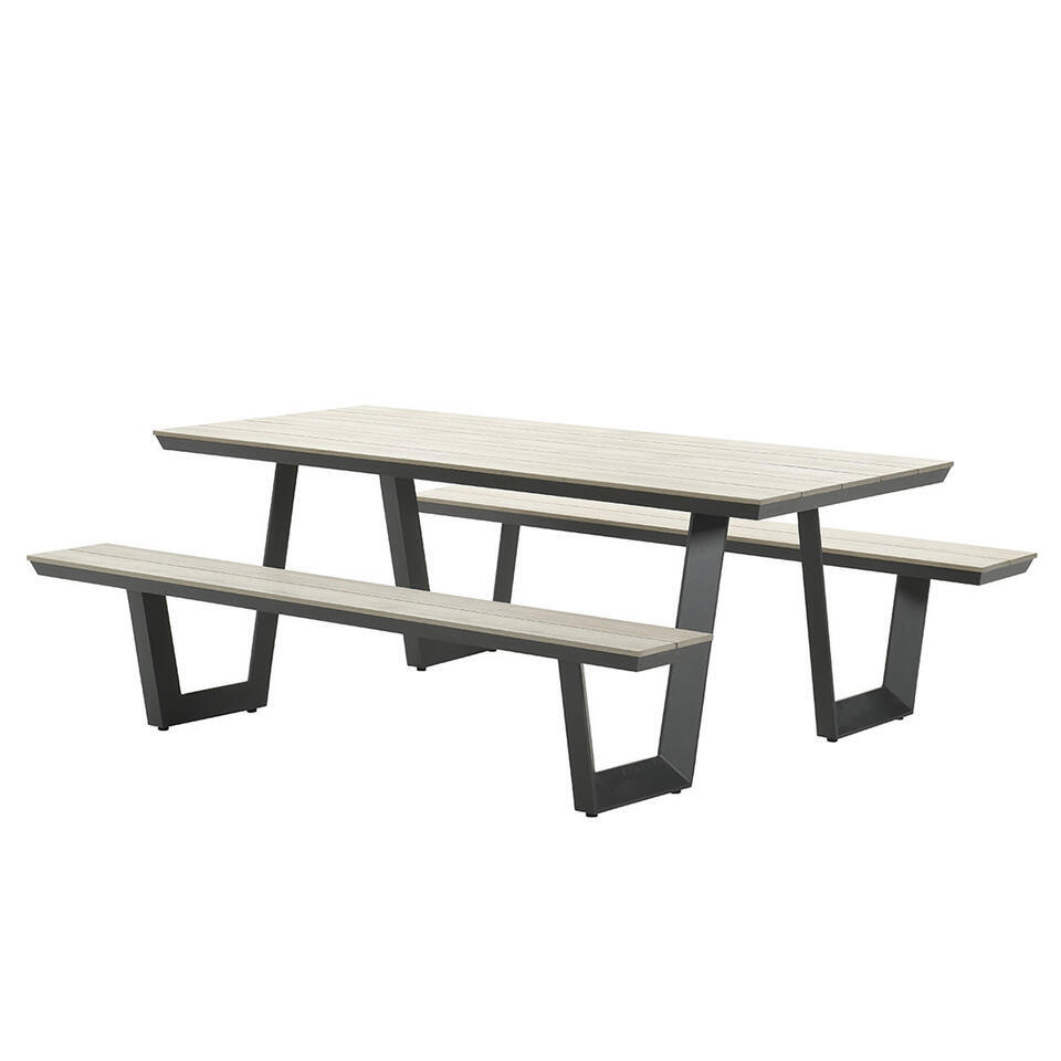 Garden Impressions Sarria picknick set 200 x 90 - donker grijs van Leen Bakker