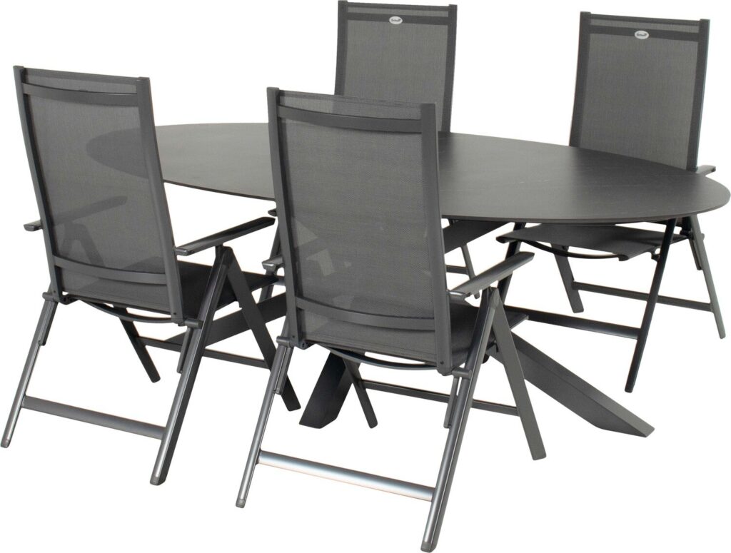 Hartman 4-zits diningset Xander met Aruba antraciet van Intratuin