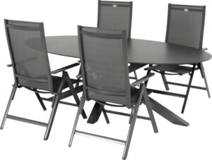 Hartman 4-zits diningset Xander met Aruba antraciet van Intratuin