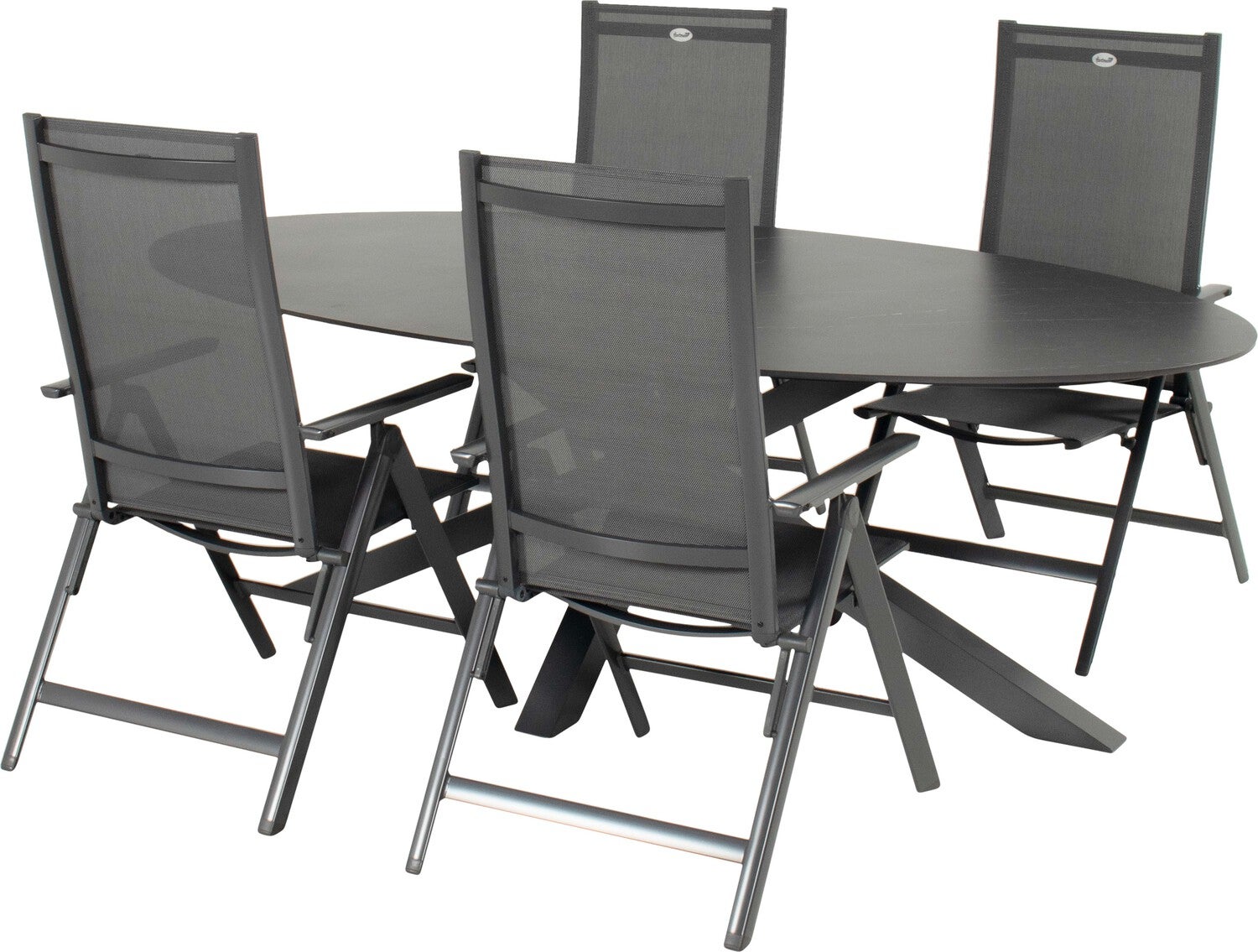 Hartman 4-zits diningset Xander met Aruba antraciet van Intratuin