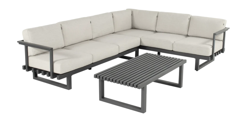 Hartman Calabria Loungeset Charcoal Frame Beige Cushion van fonQ