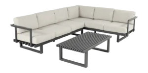 Hartman Calabria Loungeset Charcoal Frame Beige Cushion van fonQ