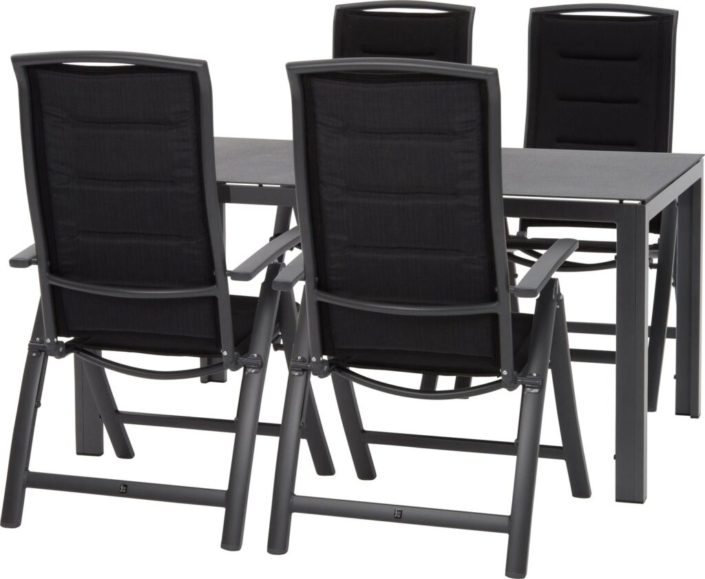 Intratuin 4-zits diningset Bea met Haikou 3D grijs / zwart van Intratuin