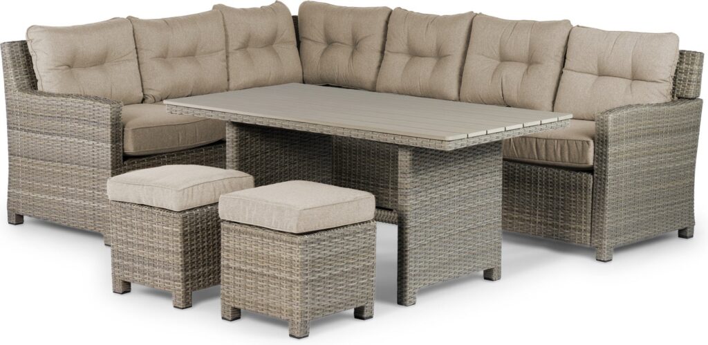 Intratuin 6-zits diningset Wilson grijs / beige van Intratuin
