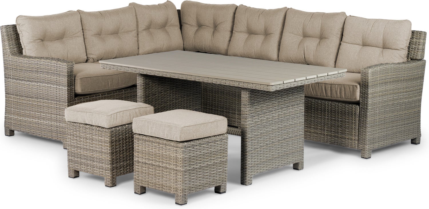 Intratuin 6-zits diningset Wilson grijs / beige van Intratuin