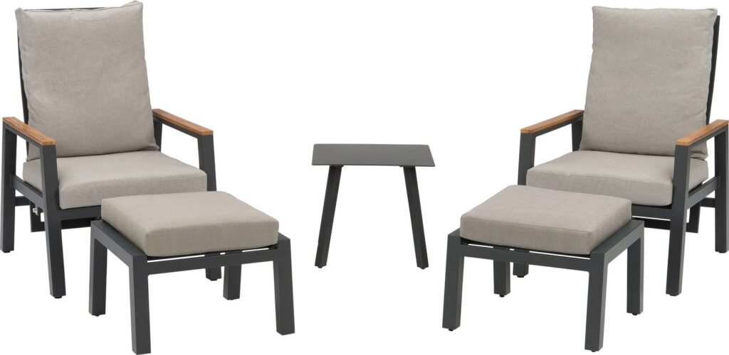 Intratuin verstelbare 5-delige aluminium relax-set Demi antraciet van Intratuin
