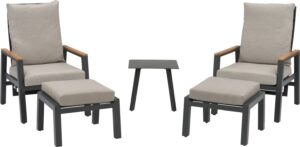 Intratuin verstelbare 5-delige aluminium relax-set Demi antraciet van Intratuin