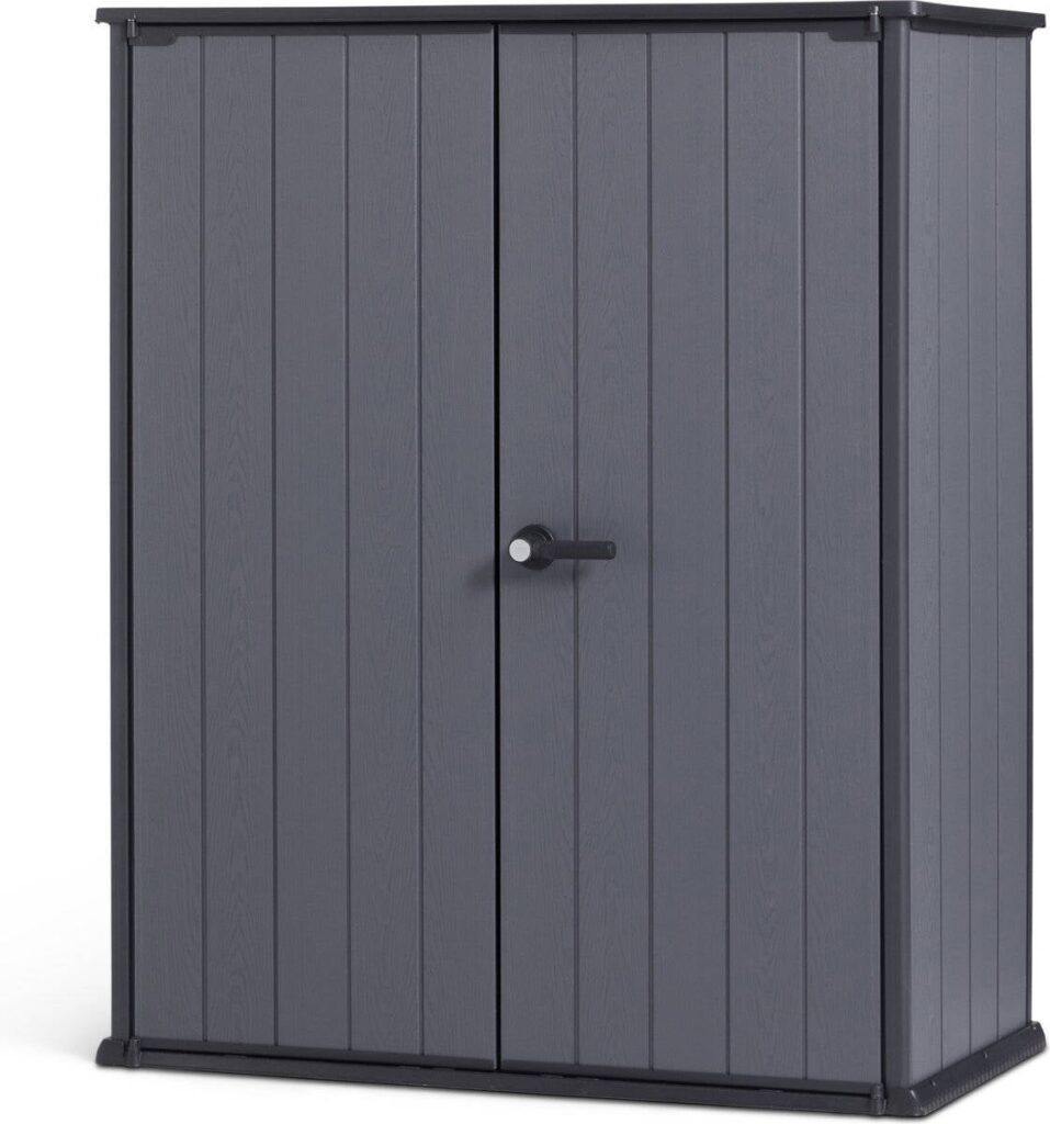 Keter Keter Cortina Alto Tuinkast - 140x73,6x170,4 cm - Grijs van wehkamp