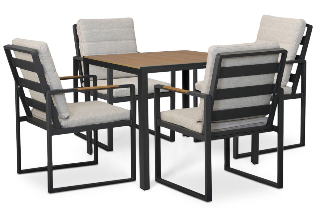 Lifestyle Alessio/Creta 90x90 cm dining tuinset 5-delig van Tuinmeubelshop