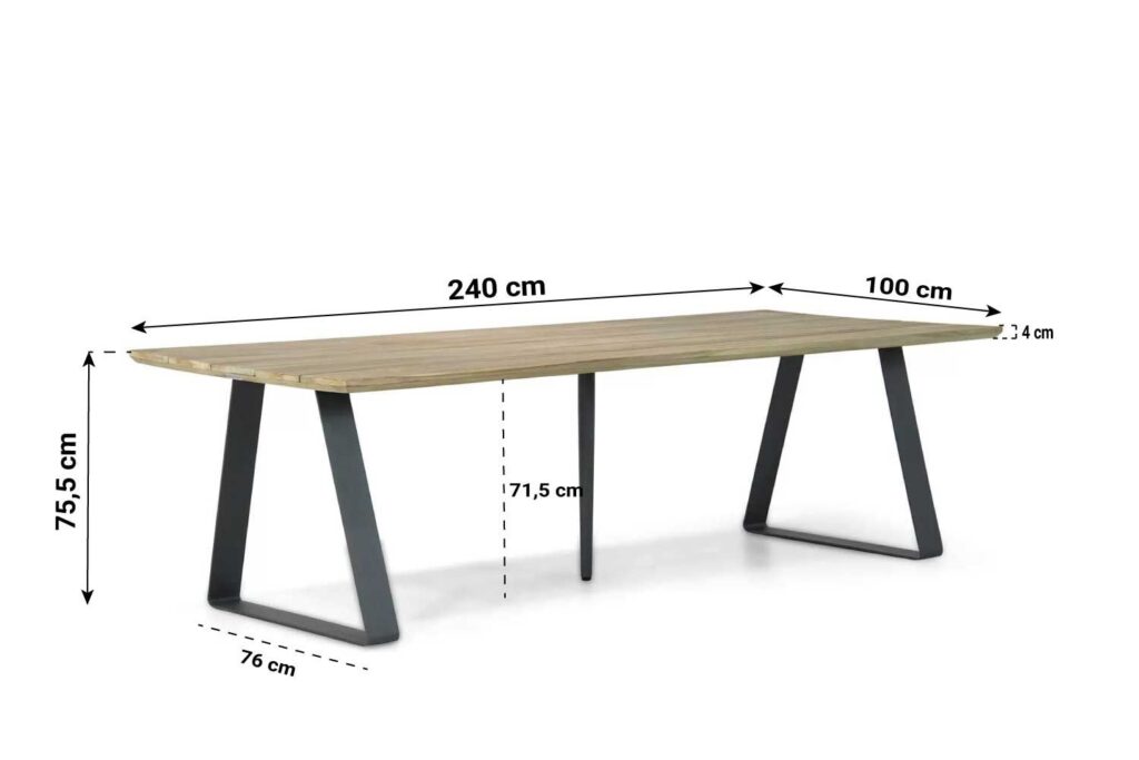 Lifestyle Palta dining tuintafel 240 x 100 cm van Tuinmeubelshop