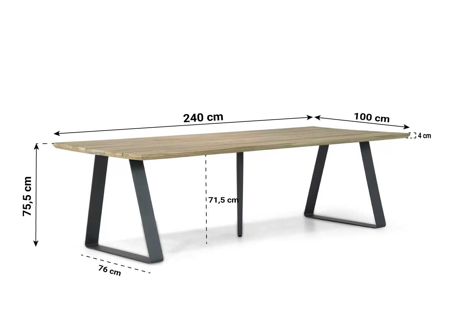 Lifestyle Palta dining tuintafel 240 x 100 cm van Tuinmeubelshop