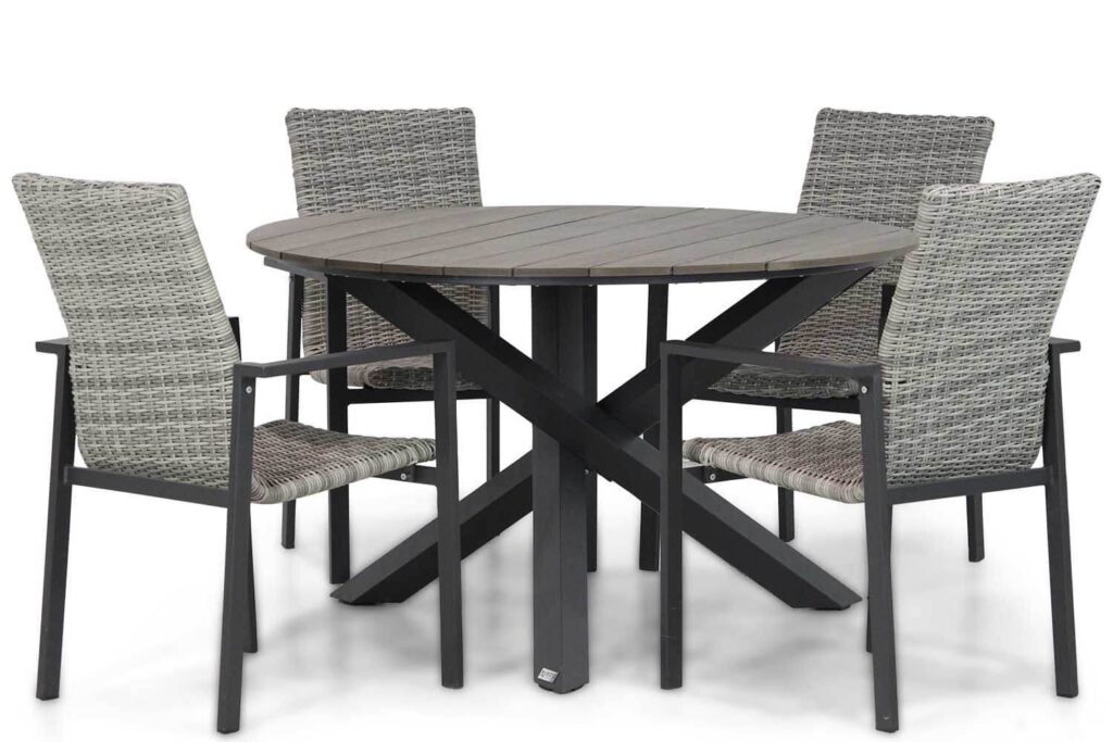 Lifestyle Upton/Ancona 125 cm dining tuinset 5-delig van Tuinmeubelshop