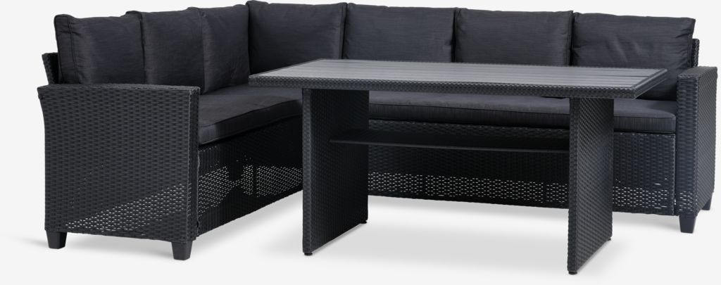 Loungeset AGERMOSE 6-persoons zwart van JYSK