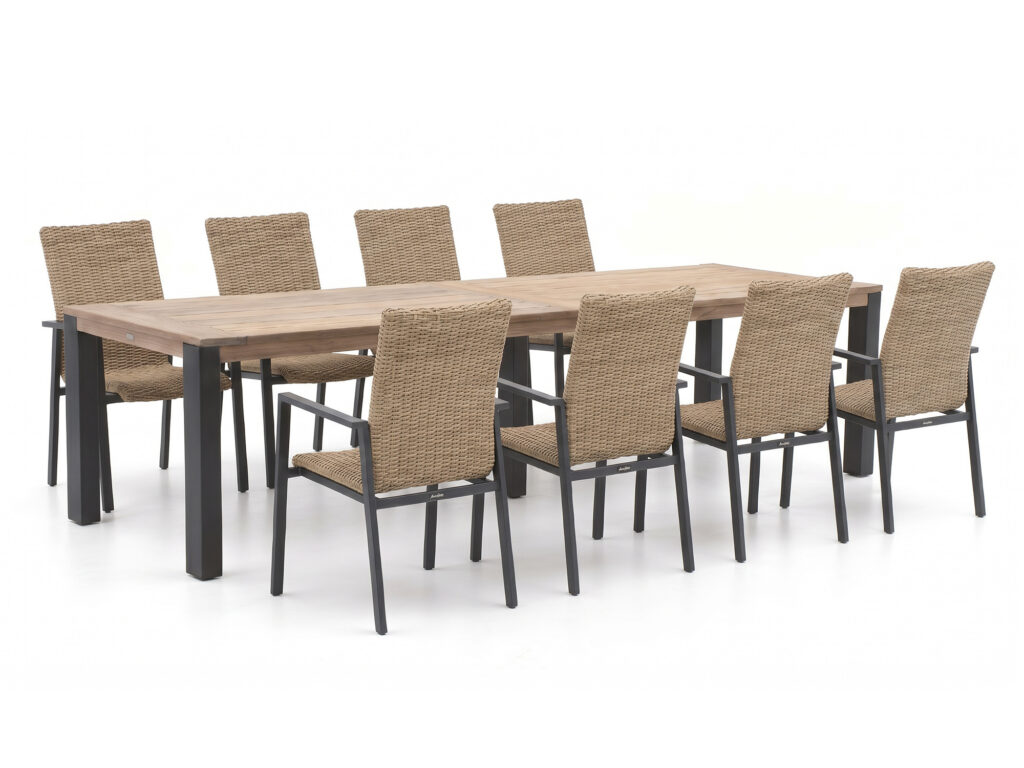Manifesto Villongo/ROUGH-S 300cm dining tuinset 9-delig stapelbaar van Kees Smit