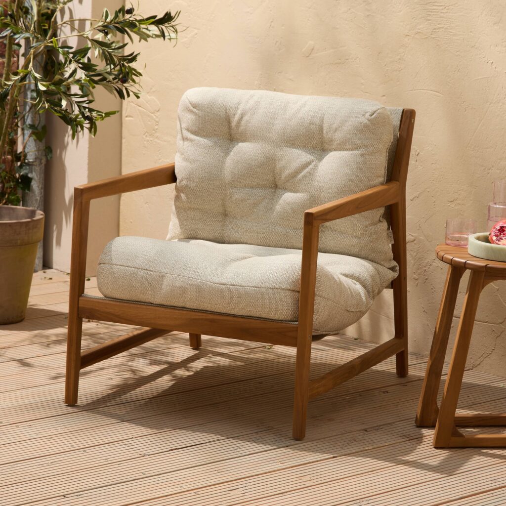 NOUS Garden loungestoel Mist teak van wehkamp
