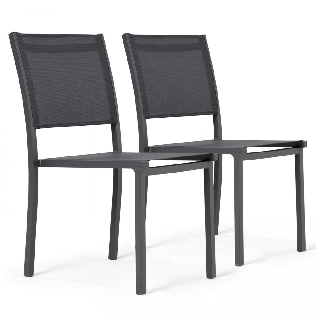 Oviala Nice Set Van 2 Grijze En Textilène Tuinstoelen van Praxis