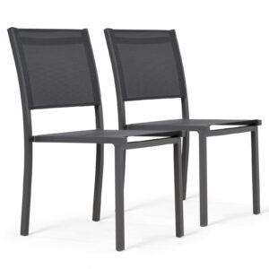 Oviala Nice Set Van 2 Grijze En Textilène Tuinstoelen van Praxis
