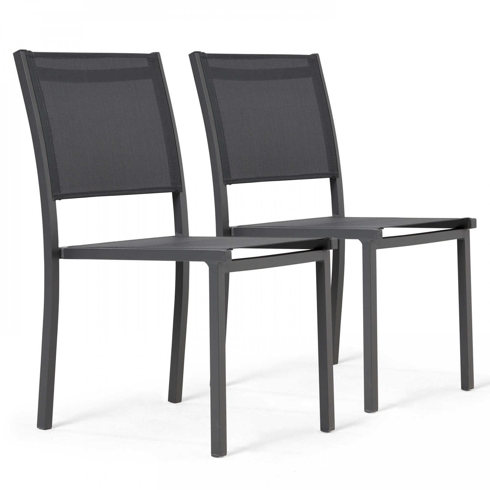 Oviala Nice Set Van 2 Grijze En Textilène Tuinstoelen van Praxis