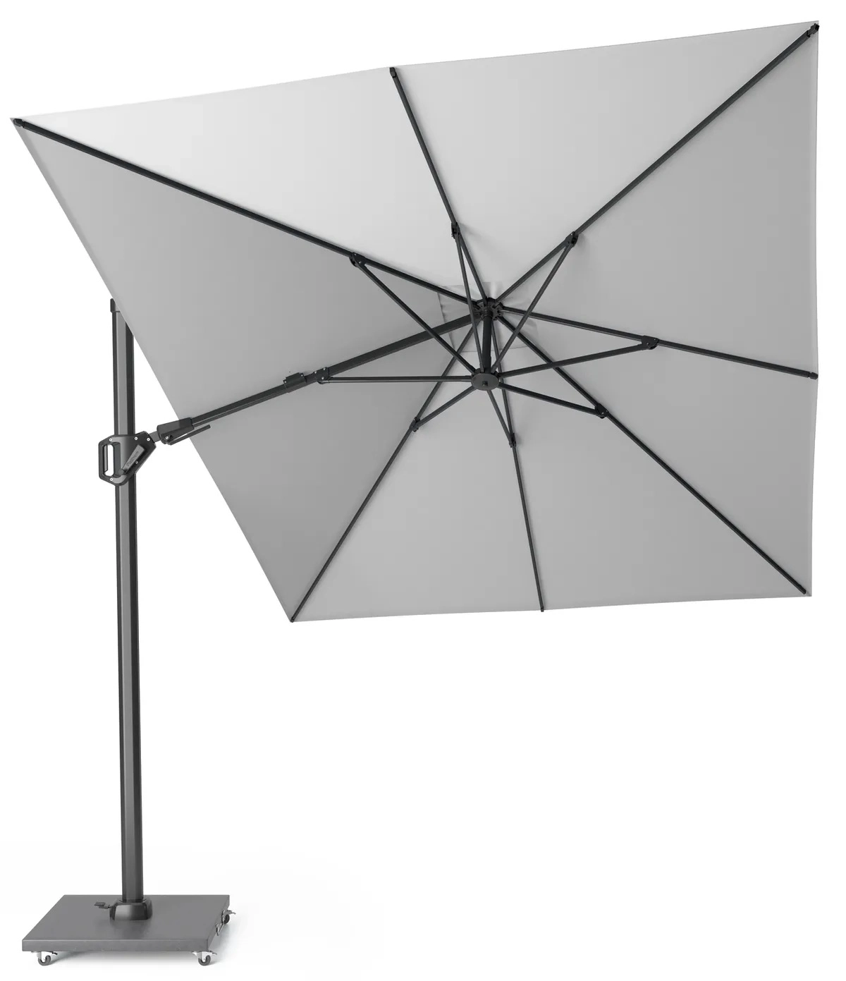Platinum Challenger T2 Zweefparasol Light grey 350 x 260 cm van fonQ