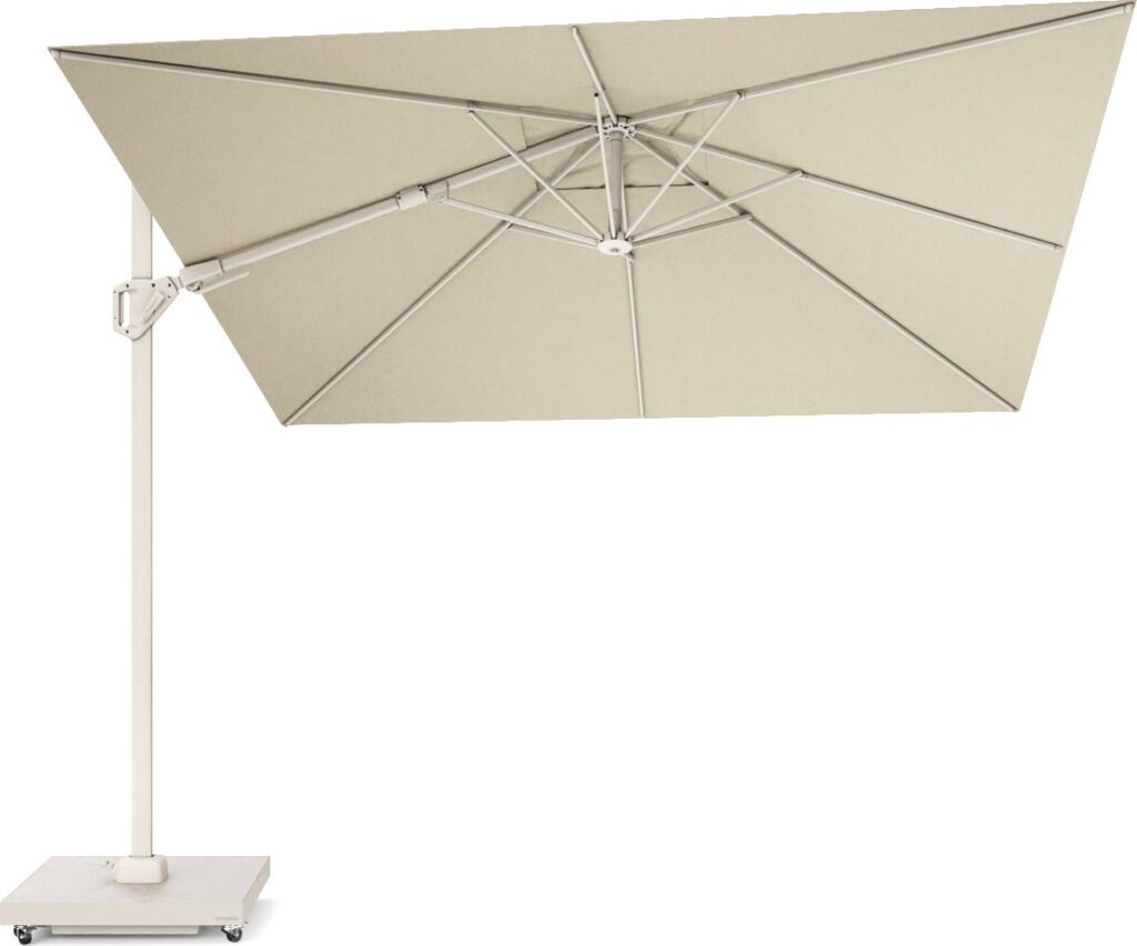 Platinum Sun & Shade zweefparasol Challenger T2 crème 98+UV 300 x 300 x 265 cm van Intratuin