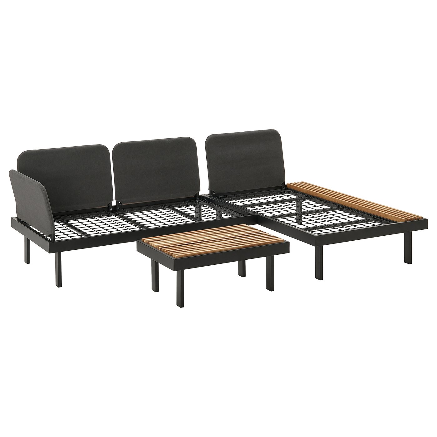 REVSKÄR 3-zits loungeset - antraciet buiten van IKEA