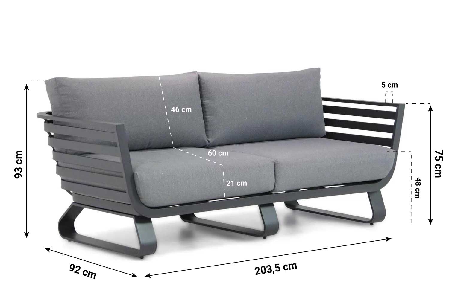 Santika Sovita lounge bank 2,5 zits van Tuinmeubelshop