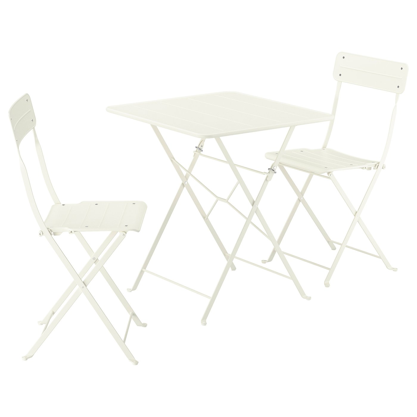 SUNDSÖ Tafel en 2 klapstoelen - buiten ecru/ecru 65x65 cm van IKEA