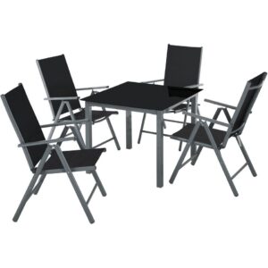 tectake Aluminium tuinset 4+1 - Antraciet van Leen Bakker