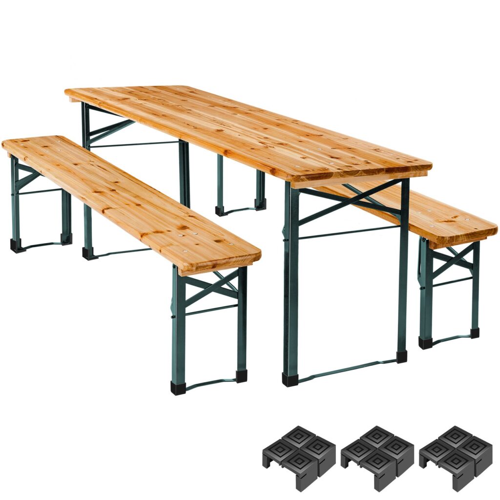 Tectake Biertafelset - Bruin - Stevige Klapbare Zitset Voor 8 Personen - Met Tafel En 2 Banken van Praxis