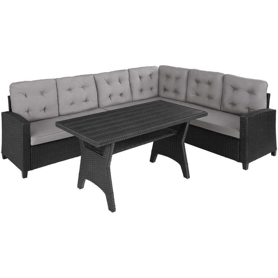 tectake - loungeset Catania - wicker - zwart van Leen Bakker