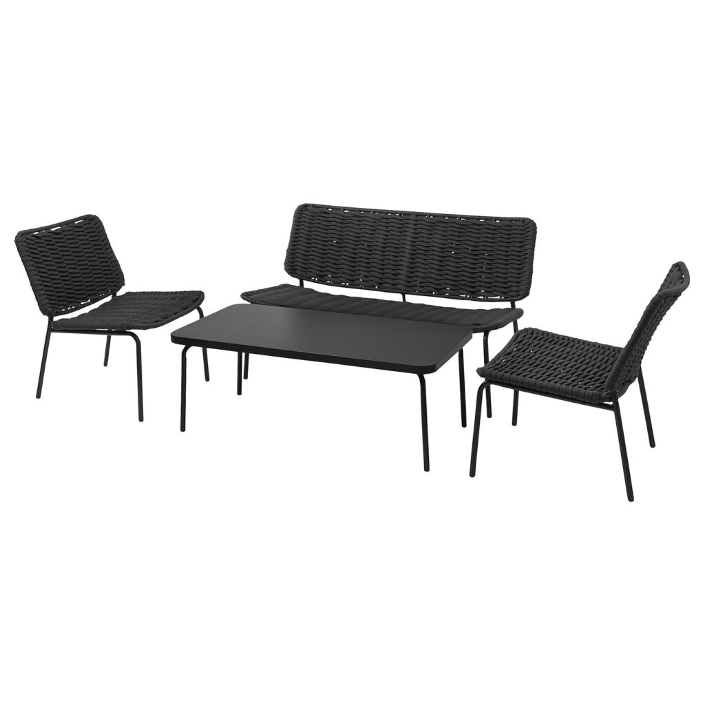 TEGELÖN Loungeset 4-zits - donkergrijs/zwart van IKEA