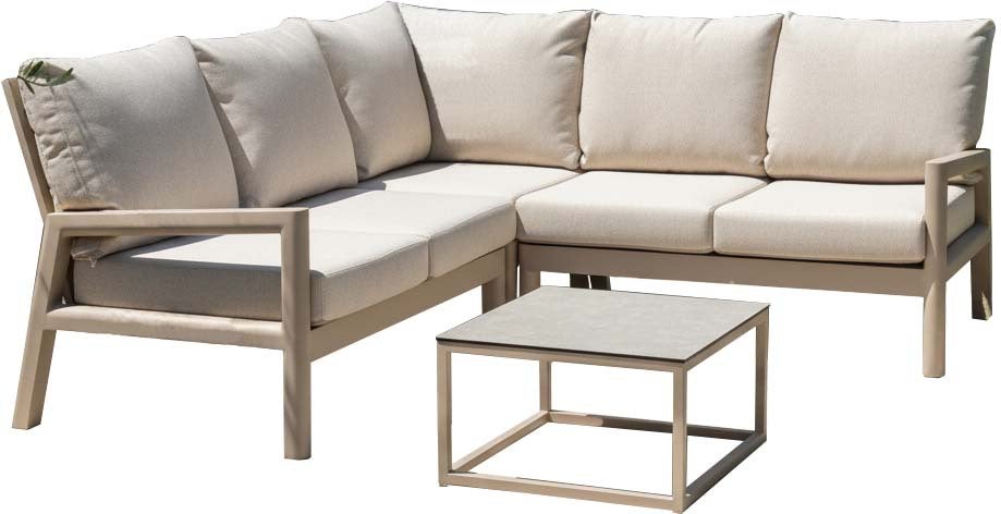 Tierra Outdoor 5-zits hoekbank loungeset Sevilla beige van Intratuin