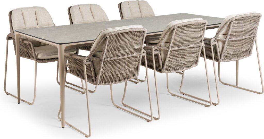Tierra Outdoor 6-zits diningset Elegante met Rivera beige van Intratuin