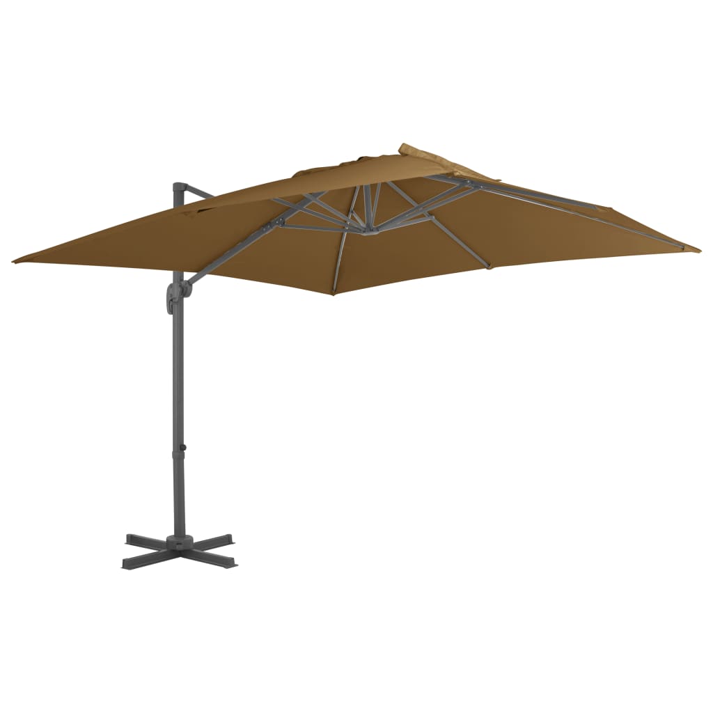 Tuinparasol Met Cantilever-ontwerp En Aluminium Paal 300 X 300 Cm Taupe Helloshop26 van Praxis