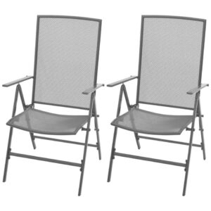 vidaXL - Tuinstoelen - Antraciet - Metaal - 2 stuks - Stapelbaar van Leen Bakker