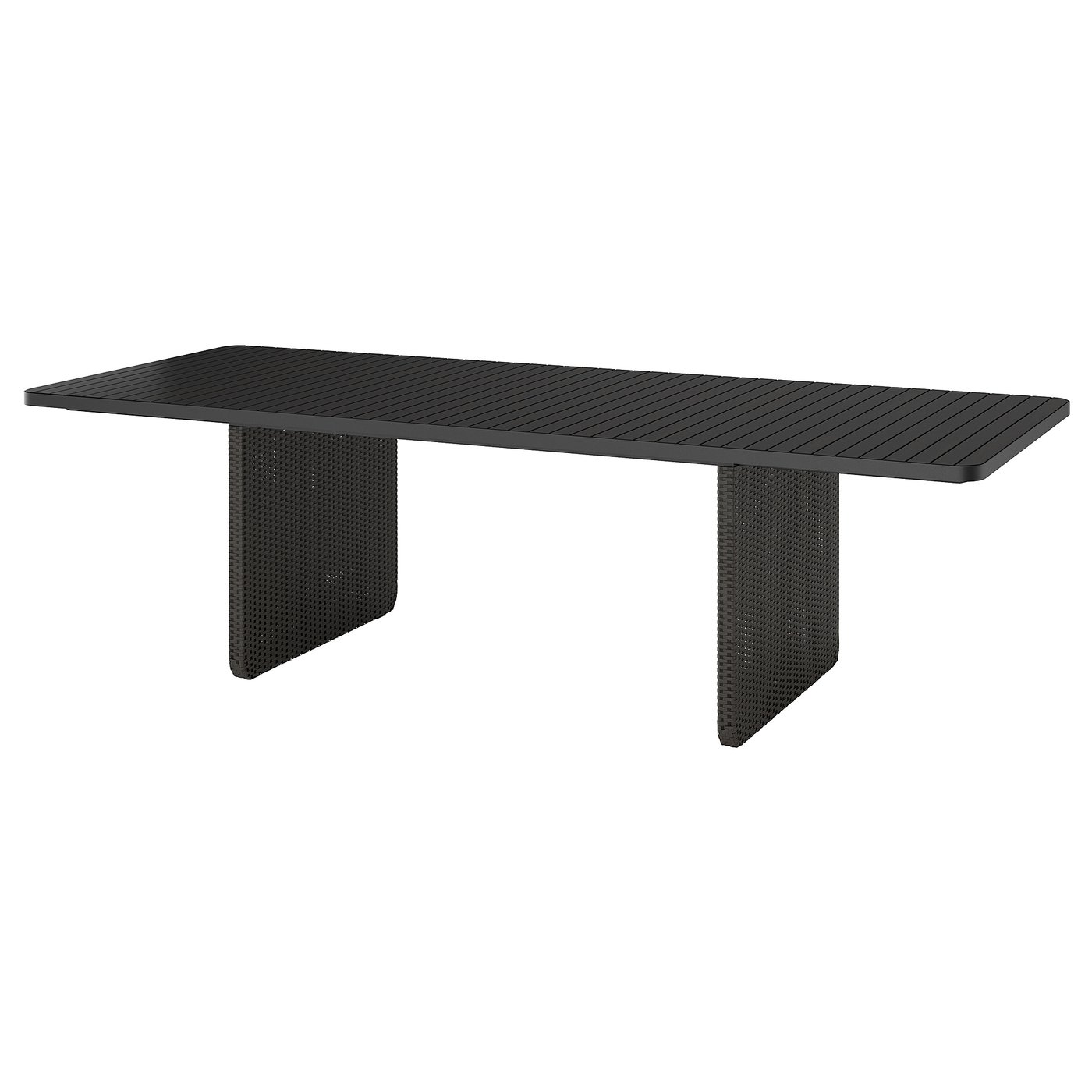 VITTSKÄR Tafel - kunststof rotan buiten/donkergrijs 264x96 cm van IKEA