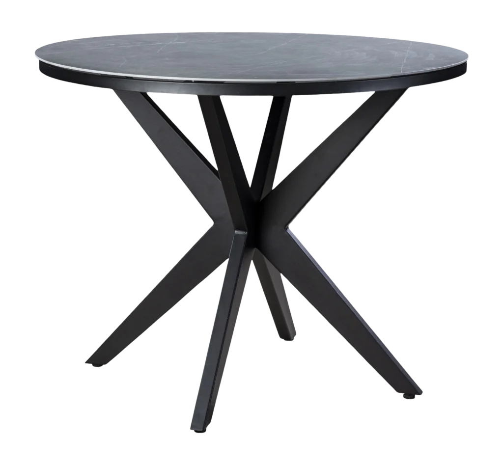 Yoi Calma Tuintafel Zwart Slate High Dining Rond 120 cm van fonQ