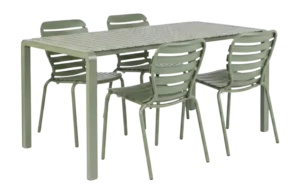 Zuiver Vondel Tuinset Groen 4 personen - tuintafel + 4 stoelen van fonQ